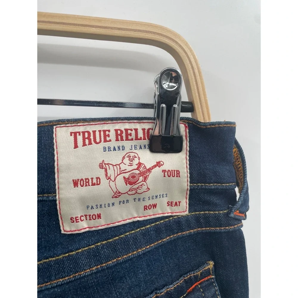 NWT True Religion Ricky‎ Flap Jeans Men 32 Dark Washed Blue 5-Pocket Relaxed Fit
